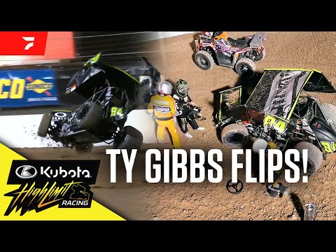 Ty Gibbs Flips Spectacularly In High Limit Racing Sprint Car Debut - dirt track racing video image