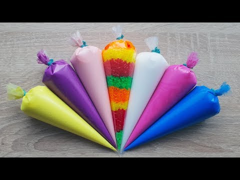 Making Slime Piping Bags - Satisfying Crunchy Slime #65