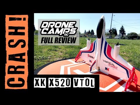 XK X520 - FAIL! WINDY CRASH ! - Brushless VTOL Vertical Takeoff Airplane Review - UCwojJxGQ0SNeVV09mKlnonA