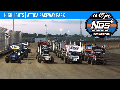 World of Outlaws NOS Energy Drink Sprint Cars Attica Raceway Park July 12, 2022 | HIGHLIGHTS - dirt track racing video image