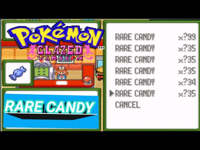 Can you buy rare candies in Pokemon glazed?
