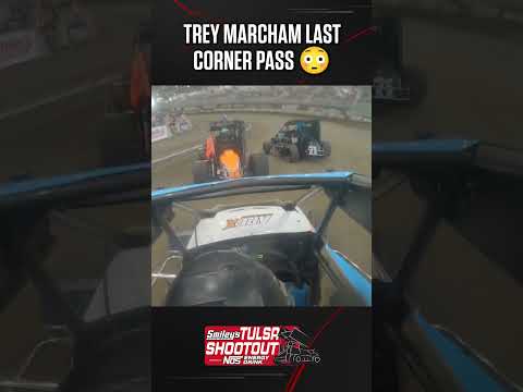 😳 Ride on-board for an impressive last-lap pass by Trey Marcham to win heat race #tulsashootout - dirt track racing video image