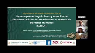 Experiencia del Estado mexicano con el Sistema de Seguimiento y Atención de Recomendaciones Internacionales en materia de Derechos Humanos (SERIDH)