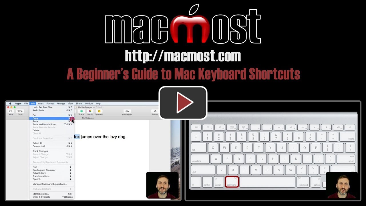keyboard commands for mac