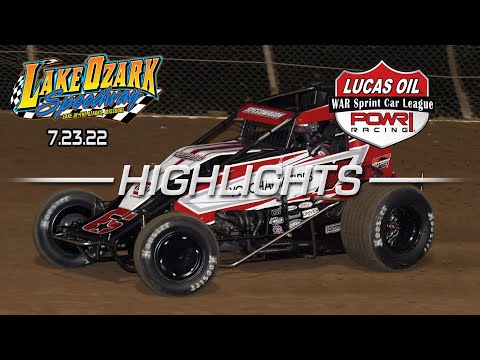 7.23.22 Lucas Oil POWRi WAR Sprint Car League Highlights | Lake Ozark Speedway - dirt track racing video image