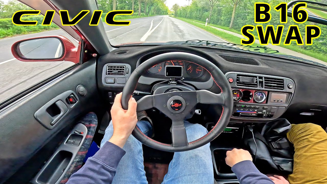 1998 Honda Civic with a B16 VTEC SWAP does 9000RPM!