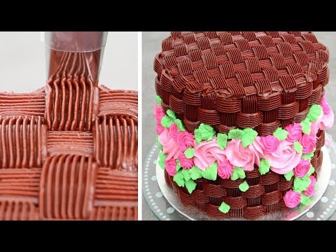 Chocolate Basket Wave Cake | Buttercream Chocolate Icing HACKS Tutorial - UCjA7GKp_yxbtw896DCpLHmQ