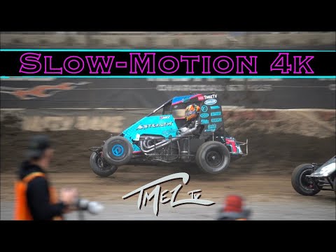 Open Wheel in Slow Motion - dirt track racing video image