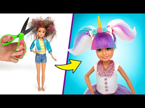Barbie Doll L.O.L. Makeover! How To Make L.O.L. Unicorn Outfit And Hair - UCw5VDXH8up3pKUppIvcstNQ