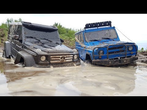 ВОТ КАК ГЕЛИК УДЕЛЫВАЕТ РОССИЙСКИЙ УАЗ ... Traxxas G500 vs Axial Bluaz - UCX2-frpuBe3e99K7lDQxT7Q