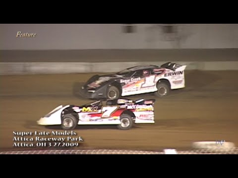 15 years ago: Super Late Model highlights - Attica Raceway Park 3.27.2009 - dirt track racing video image