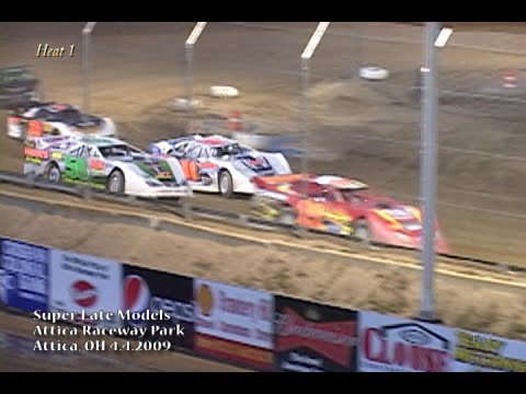 Super Late Models - Attica Raceway Park 4.4.2009 - dirt track racing video image
