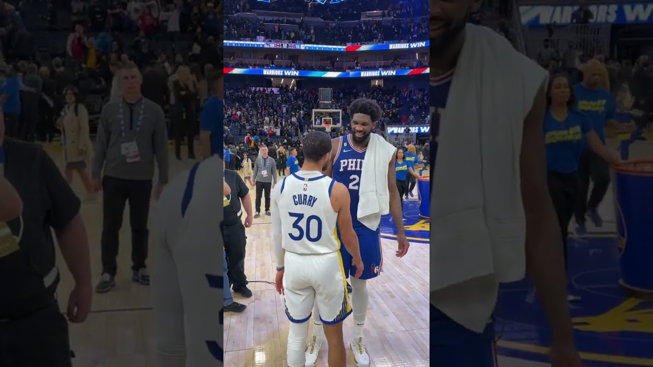 CURRY & EMBIID AFTER THEIR BATTLE IN THE BAY! 🤝👀| #Shorts