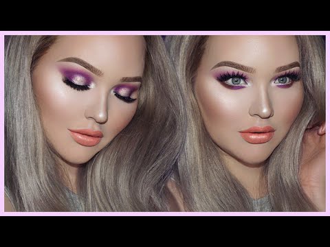 PURPLE GLAM Smokey Eyes - TOO FACED x NIKKIETUTORIALS Collection Tutorial - UCzTKskwIc_-a0cGvCXA848Q