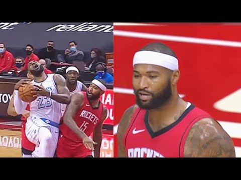 LeBron James Gets Hit By DeMarcus Cousins Who Then Gets Ejected! Lakers vs Rockets