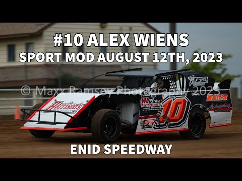 Enid Speedway Sport Mod 08/12/2023 #10 Alex Wiens GoPro/Infield - dirt track racing video image