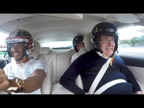 Lewis Takes Sir Frank Williams for a Silverstone Hot Lap