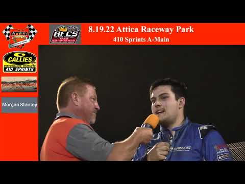 8.19.22 Attica Raceway Park 410 Sprints A-Main - dirt track racing video image