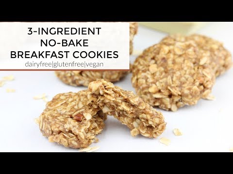 3-Ingredient No-Bake Almond Butter Breakfast Cookies | A Vegan, Dairy Free, + Gluten Free Recipe - UCj0V0aG4LcdHmdPJ7aTtSCQ