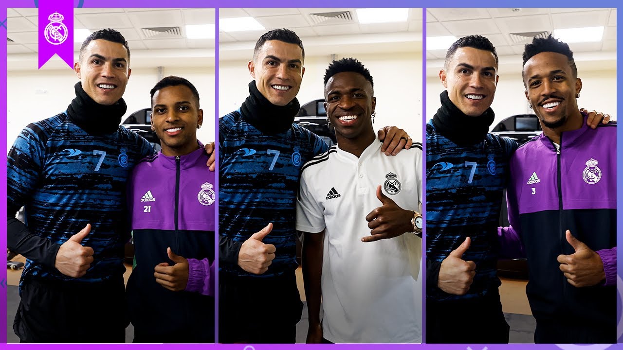 CRISTIANO RONALDO visits former Real Madrid teammates