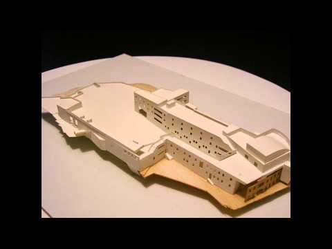 Tesi : polo Universitario a Pordenone progetto 1993 modelli 3D e disegni.