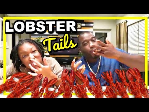 HOW TO COOK AND EAT LOBSTER TAILS! | OUR FIRST MUKBANG