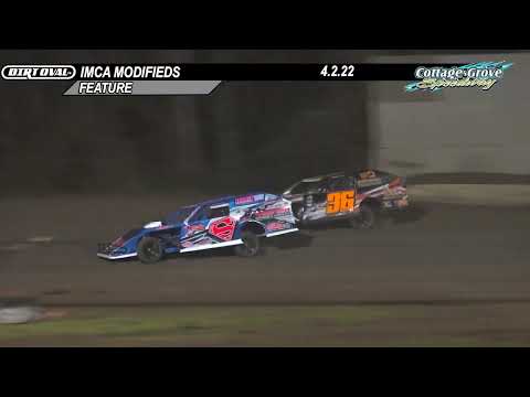 4 2 22 Cottage Grove Speedway IMCA Modifieds Highlights - dirt track racing video image
