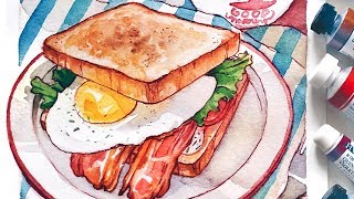BREAKFAST - HUNGRY Watercolor series -