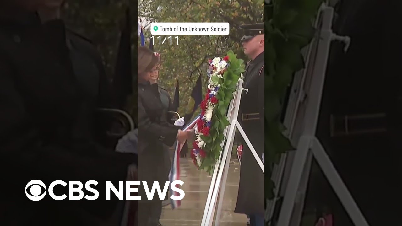 Vice President Kamala Harris lays wreath at the Tomb of the Unknown Soldier #shorts