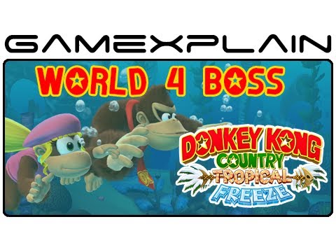 Donkey Kong Country: Tropical Freeze - World 4 Boss Fight Playthrough (Japanese Version) - UCfAPTv1LgeEWevG8X_6PUOQ