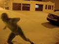 Green Man Starts a Snowball Fight