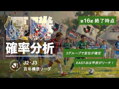 【数字でJ2・J3】百年構想リーグ第16節・3グループで首位が確定!EAST Bは甲府がリーチ!