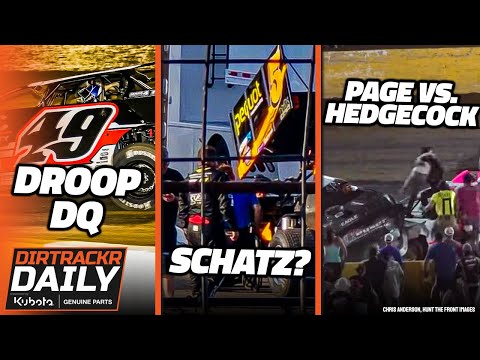 Davenport disqualified, brawling drivers, Schatz in a different car? - dirt track racing video image