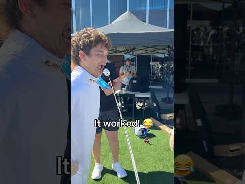 our marshmallow sword contraption worked! 😤👄🤺 #sports #trickshot #tryfencing #creatorshowdown