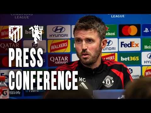 Michael Carrick &amp; Leny Yoro Pre-Atletico de Madrid | Press Conference | UEFA Champions League