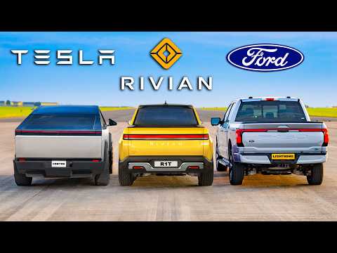 Electric Pickup Truck Showdown: Tesla Cybertruck vs Rivian R1T vs Ford F-150 Lightning