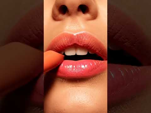 Sunset Ombre Lips 🌅 | Orange to Pink Glossy Lip Art | AI Beauty Aesthetic