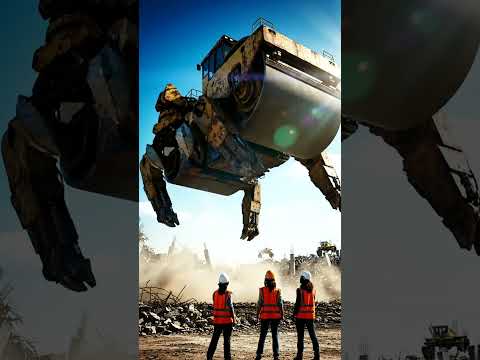 Giant Mech Roller Takes Flight! 🏗️🤯 Future of Construction Revealed?
