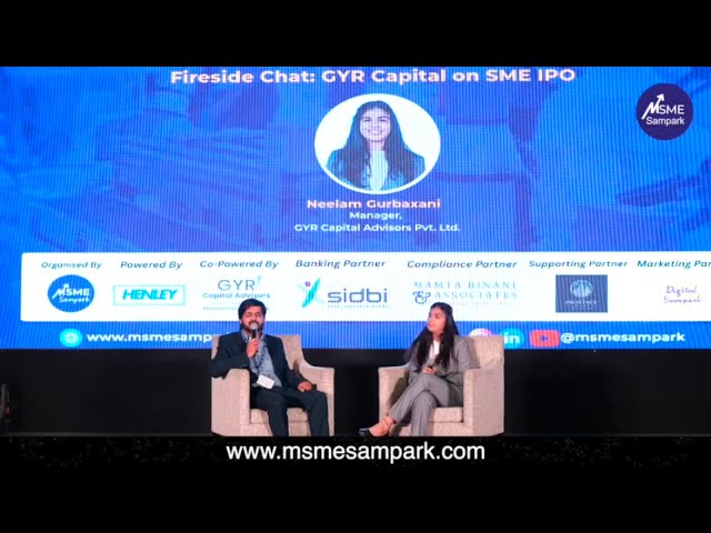 At the Bharat Manufacturing & Export Summit 2025,  In this focused fireside chat, we dive deep into the evolving landscape of SME IPOs with key insights from GYR Capital Advisors Pvt. Ltd. Discover how small and medium enterprises can unlock funding opportunities, scale operations, and build investor trust through stock market listings.

Featured Speaker:
Neelam Gurbaxani –Manager,  @GYRCapitalAdvisors 

Discussion Highlights:

1. Why SMEs should consider going public
2. Eligibility and compliance for SME IPOs
3. Market readiness, investor expectations, and valuation tips
4. Real case studies and advisory insights from GYR Capital

This session is essential for MSME founders, CFOs, and growth-focused entrepreneurs aiming to explore IPOs as a strategic growth path. Get expert perspectives on how to make your SME IPO-ready and attract the right capital partners.

#SMEIPO #GYRCapital #IotaAnalytics #MSMEFunding #IPOJourney #StartupFinance #SMEGrowth #market
