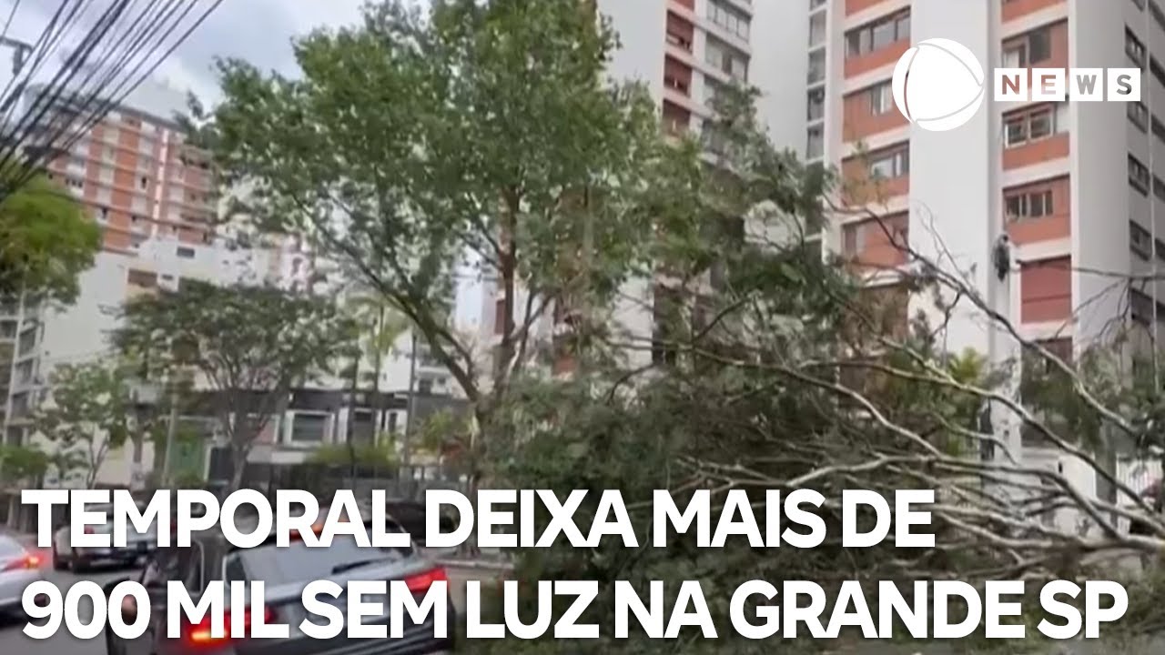 Temporal deixa mais de 900 mil clientes sem luz na Grande SP