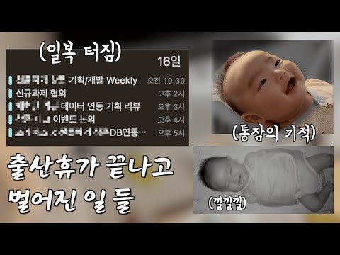 출산휴가 끝😭 복귀했더니 일폭탄💥 뚜기는 통잠 시작..?