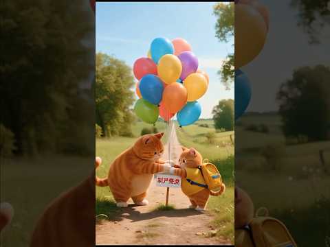 I flew the monkey away with balloons 🎈🙊🐒💨😂 #cat