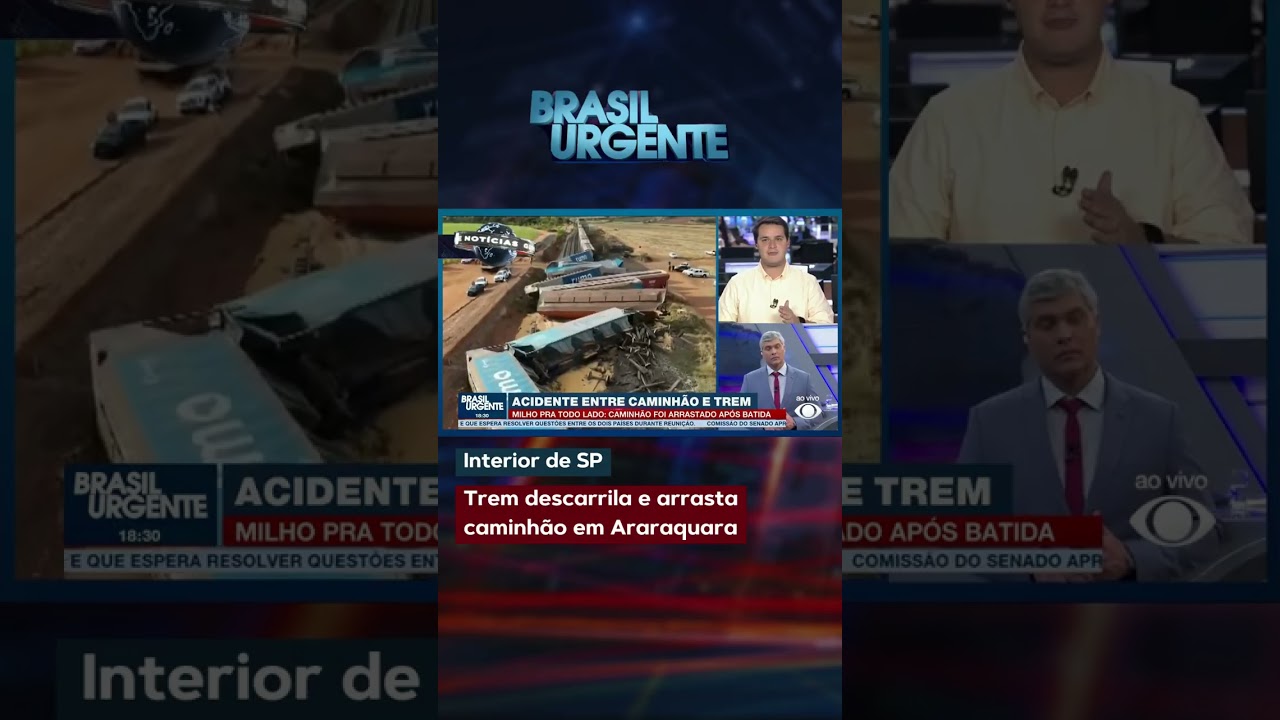 Trem descarrila e arrasta caminhão em Araraquara