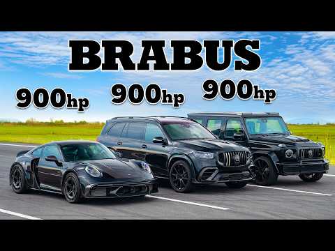 Brabus 900 Rocket R vs. Super Black GLS63 vs. G63: Drag Race Showdown