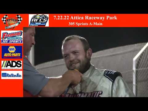 7.22.22 Attica Raceway Park 305 Sprints A-Main - dirt track racing video image