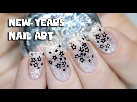 Sparkly New Years Nail Art | Indigo Flame Effect