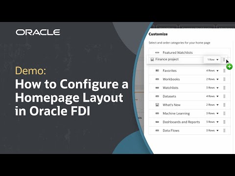 How to Configure a Homepage Layout in Oracle Fusion Data Intelligence