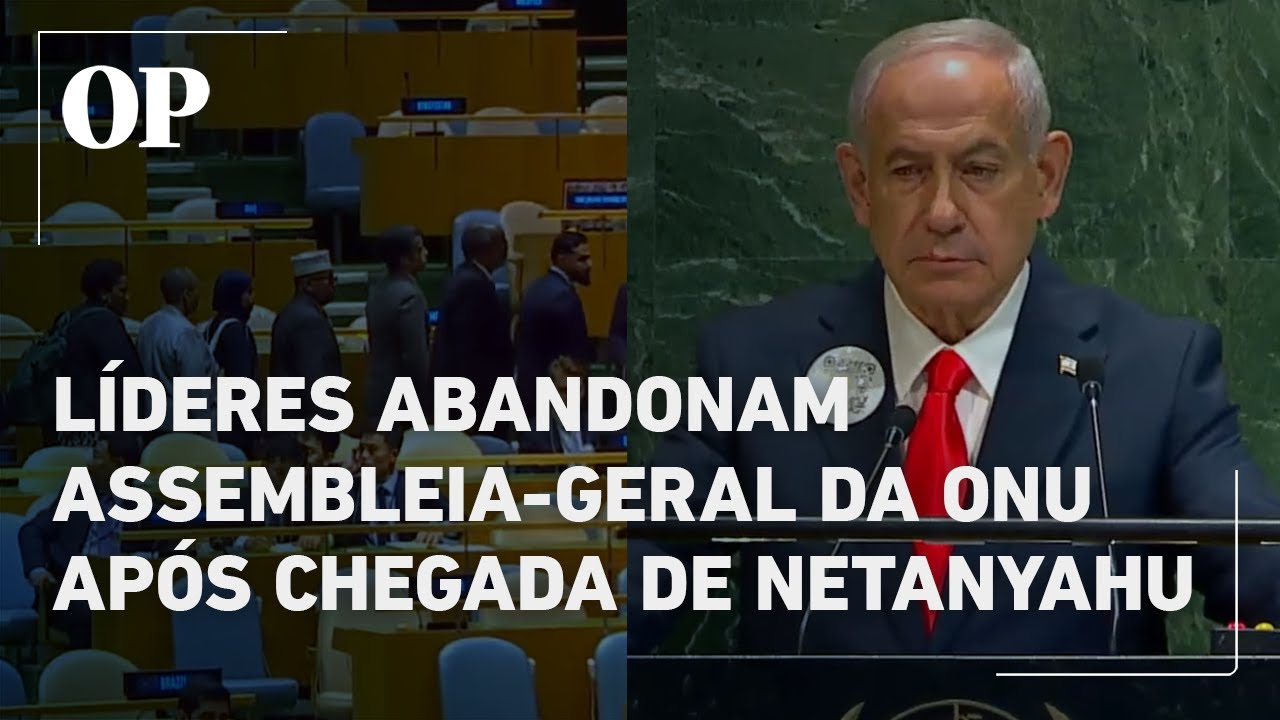 Veja o momento em que chefes de estado abandonam Assembleia Geral da ONU após chegada de Netanyahu