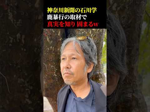 神奈川新聞の石川学が鹿暴行の取材で真実を知り固まるw #政治 #高市早苗 #鹿 #奈良 #神奈川 #新聞 #へずまりゅう #取材