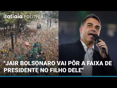 EM <strong>ATO</strong> NA PAULISTA, FLÁVIO DIZ QUE RECEBERÁ A FAIXA PRESIDENCIAL DO PAI, JAIR BOLSONARO